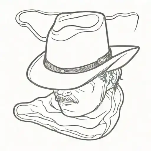 gay cowboy hat tattoo design idea