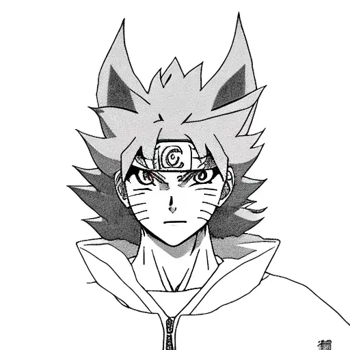 young naruto kurama form tattoo design idea