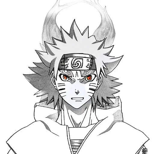 naruto season 1  kurama form tattoo design idea