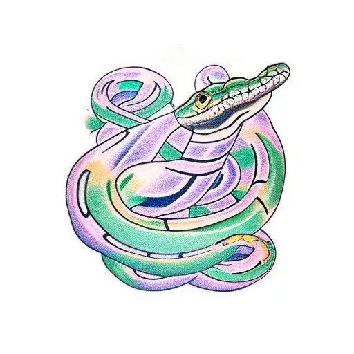 Snake around bicep tattoo design idea