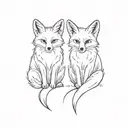 two foxes tattoo design idea