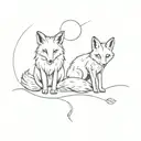 two foxes tattoo design idea