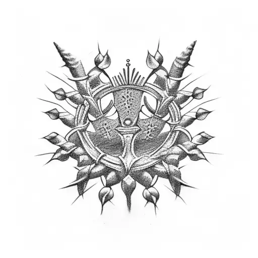 Laurel wreath with crown of thorns tattoo design idea