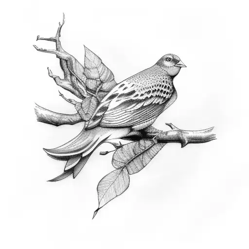 3 birds on a branch  tattoo design idea