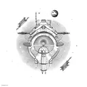 space arsenal aquarius Sagittarius  tattoo design idea