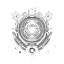 space arsenal aquarius Sagittarius  tattoo design idea