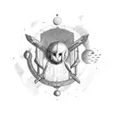 space arsenal aquarius Sagittarius  tattoo design idea