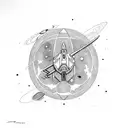 space arsenal aquarius Sagittarius  tattoo design idea