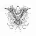 3 birds on a branch  tattoo design idea