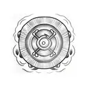 Straw Hat from One Piece, Sharingan from Naruto and Basement Key from Attack on Titan, fusion tattoo design idea