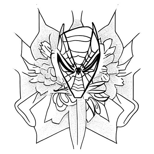 Spiderman Logo made flowers tattoo design idea