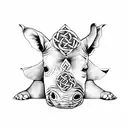 A rhinoceros in a Celtic knot design tattoo design idea
