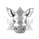 A rhinoceros in a Celtic knot design tattoo design idea