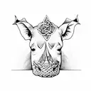 A rhinoceros in a Celtic knot design tattoo design idea