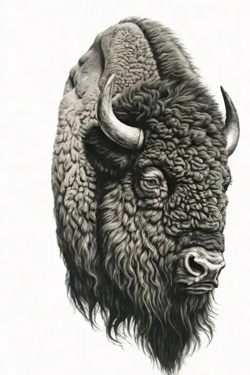 bison head profile holding tattoo design idea