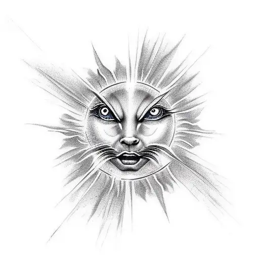 quote with Sun Ray and cloud tattoo design idea