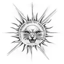 citation with Sun Ray and cloud tattoo design idea