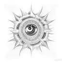 citation with Sun Ray and cloud tattoo design idea