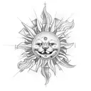 citation with Sun Ray and cloud tattoo design idea