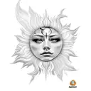 citation with Sun Ray and cloud tattoo design idea