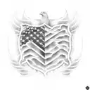 Jeep driving through an American flag tattoo design idea