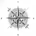 compass 3d kazachstan tattoo design idea