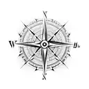 compass 3d kazachstan tattoo design idea