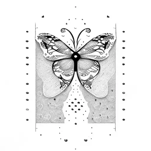 Semicolon with Butterflies  tattoo design idea