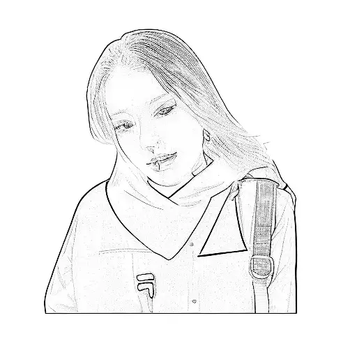 a woman with a backpack tattoo design idea