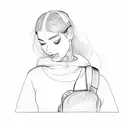 a woman with a backpack tattoo design idea