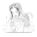 a woman with a backpack tattoo design idea