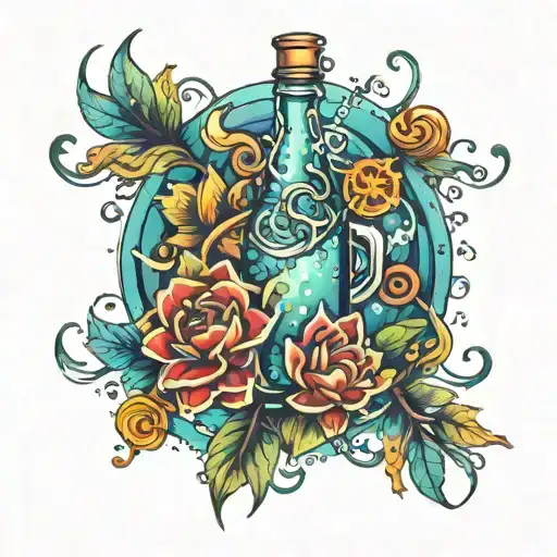 sparkling water tattoo design idea