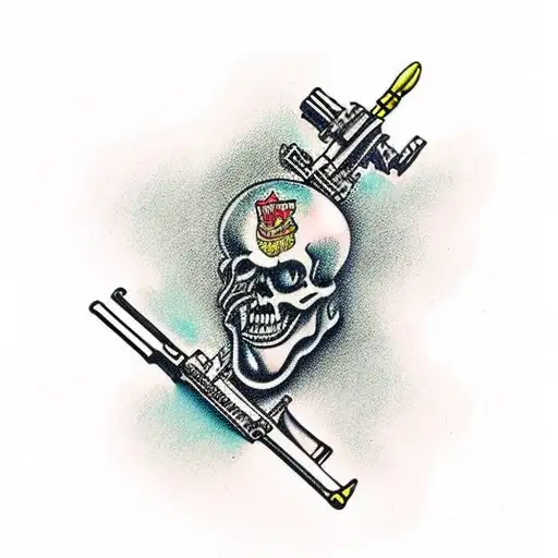 wording: protected by God Glocks and ghetto angels tattoo design idea