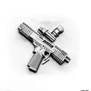 "Protected by God, Glocks and ghetto angels" words above a Glock 19 handgun with an extended clip tattoo design idea