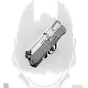 "Protected by God, Glocks and ghetto angels" words above a Glock 19 handgun with an extended clip tattoo design idea