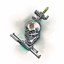 wording: protected by God Glocks and ghetto angels tattoo design idea
