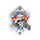 wording: protected by God Glocks and ghetto angels tattoo design idea