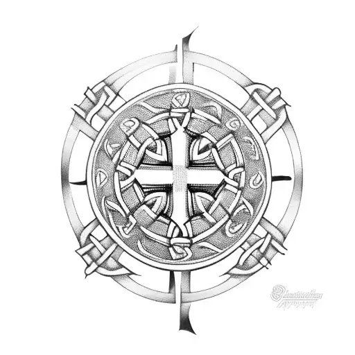 celtic cross swaztika tattoo design idea