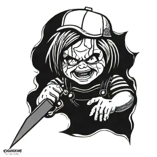 horror chucky tattoo design idea