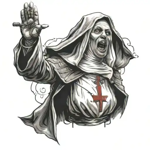 the nun horro movie main villain tattoo design idea
