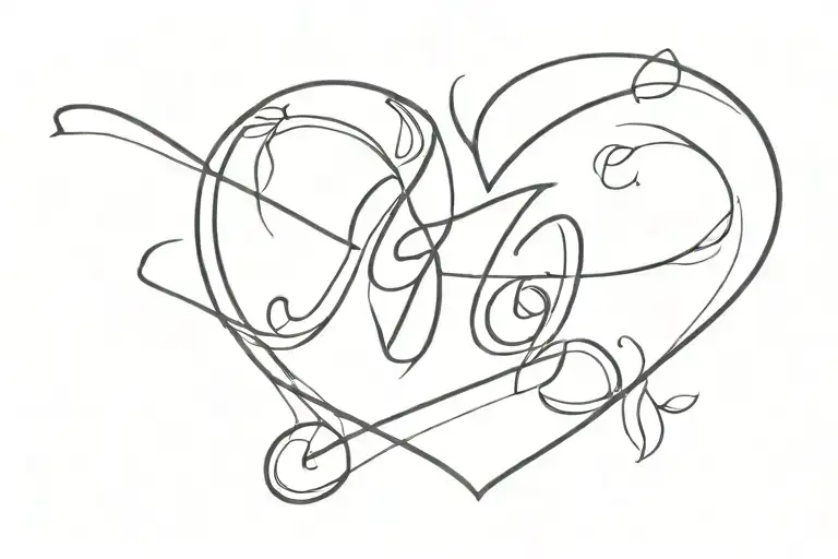 heart with the initial J tattoo design idea