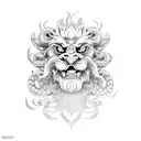 komainu a guardian lion tattoo design idea