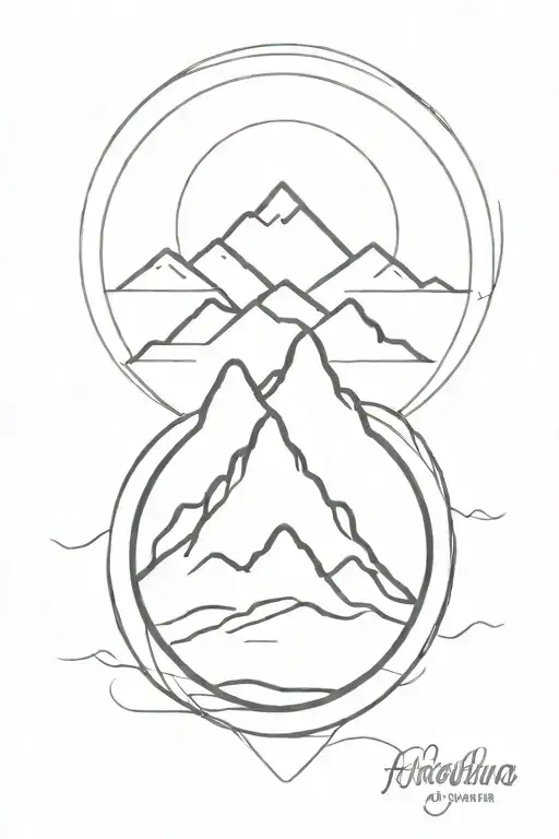 sun, trekking, mountain, mendoza, argentina tattoo design idea