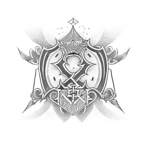 Ace old english with birthday tattoo design idea