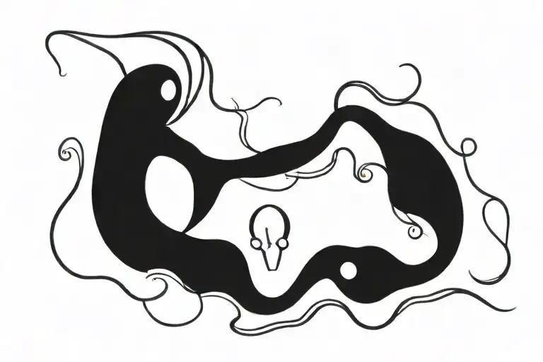 sting ray kraken squid coexisting peacefully representing Viking  tattoo design idea