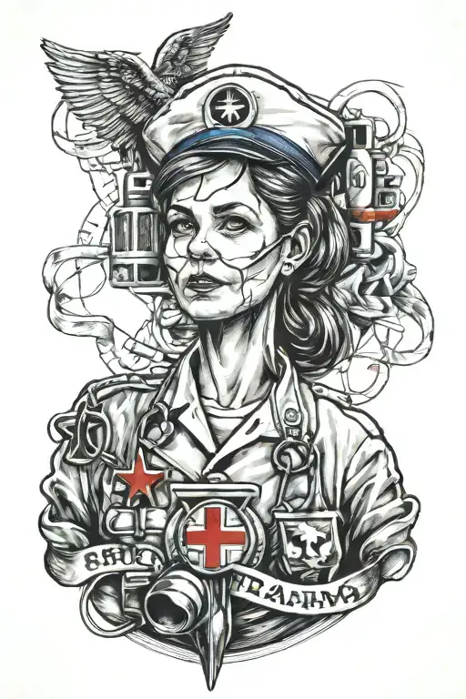 Nurse Army Teacher Trauma tattoo design idea