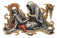 Father Death praying tattoo design idea