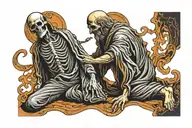 Father Death praying tattoo design idea