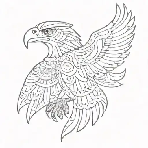 Albanian Eagle In Aztec Style tattoo design idea