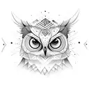 Buho+brujula+para e hijo tattoo design idea